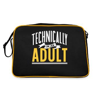 Technisch Gesehen Bin Ich Ein Erwachsener Pubertät - Retro Tasche - Schwarz/Gold - Hinten