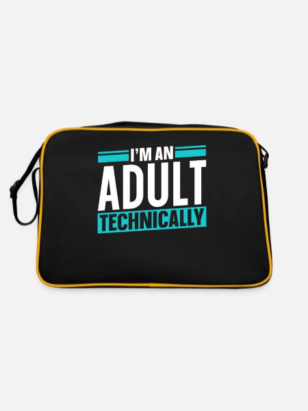 I am an adult Technically Adult - Retro Bag - black/gold - Back
