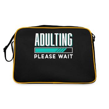 grow up please wait puberty birthday - Retro Bag - black/gold - Back