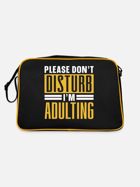 Bitte Nicht Stören Ich Werde Erwachsen Geburtstag - Retro Tasche - Schwarz/Gold - Hinten