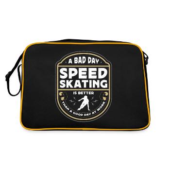 Speed Skating A Bad Day Speed Skating Is Skaters - Retro Bag - black/gold - Back
