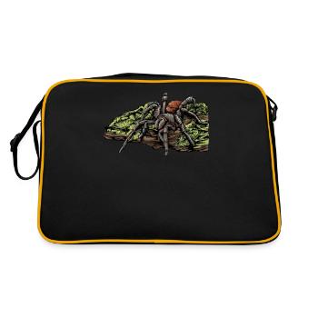 Vogelspinne I Tarantula Terrarium Motiv für - Retro Tasche - Schwarz/Gold - Hinten