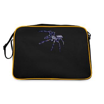 Vogelspinne I Tarantula Terrarium Motiv für - Retro Tasche - Schwarz/Gold - Hinten