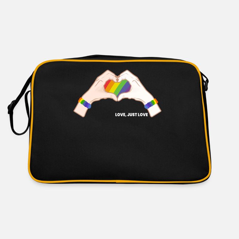 CSD LGBT Hands Shape Rainbow Heart Pride Love Retro Bag