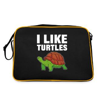 I like Turtles Sea Turtle - Retro Tasche - Schwarz/Gold - Hinten