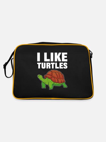 I like Turtles Sea Turtle - Retro Tasche - Schwarz/Gold - Hinten