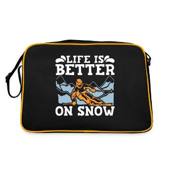 Cross Country Skiing Life Is Better On Snow Skiing - Retro Bag - black/gold - Back