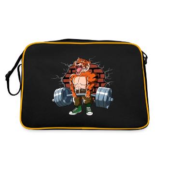 Fitnesstraining Pumpen Tiger Kreuzheben Fitness - Retro Tasche - Schwarz/Gold - Hinten