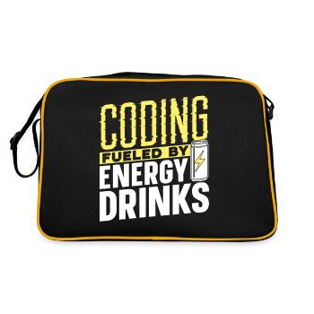 Programming with Energy Drinks Coding Coder Code - Retro Bag - black/gold - Back
