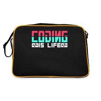 Coding is Life Programmer Coder Code - Retro Bag - black/gold - Back