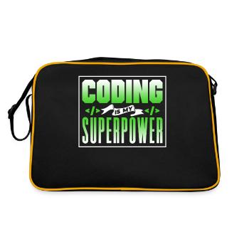 Coding is my superpower coder programmer - Retro Bag - black/gold - Back