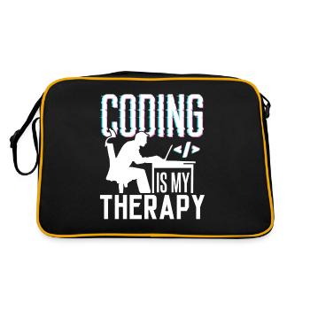 Programming is my therapy Code Coder Coding - Retro Bag - black/gold - Back