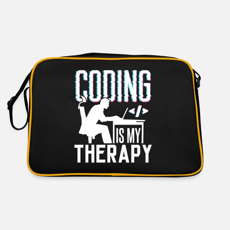 Programmieren Ist Meine Therapie Code Coder Coding Retro Tasche
