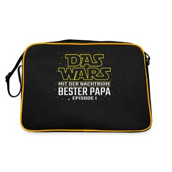 Das Wars Bester Papa Geburt Episode 1 Erstes Kind - Retro Tasche - Schwarz/Gold - Hinten