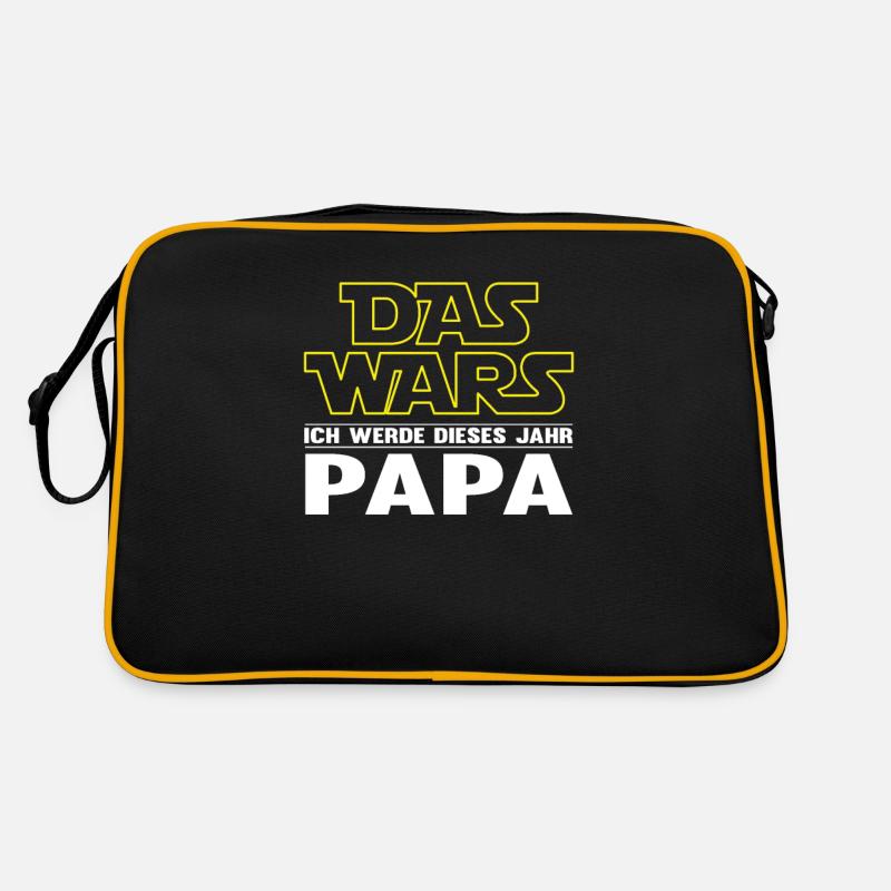 Das Wars Bester Papa Geburt Dieses Jahres Geschenk - Retro Tasche - Schwarz/Gold