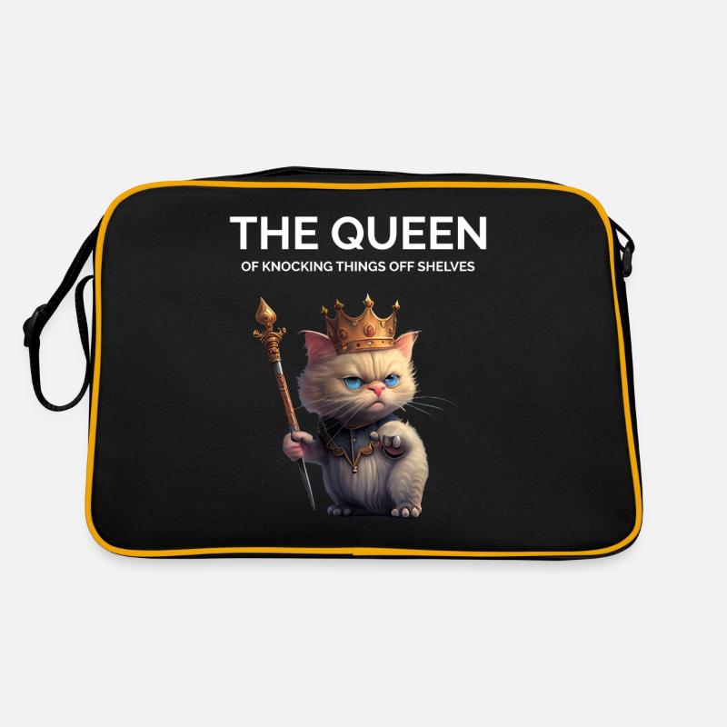 Stolze Katzenmutter - Retro Tasche - Schwarz/Gold