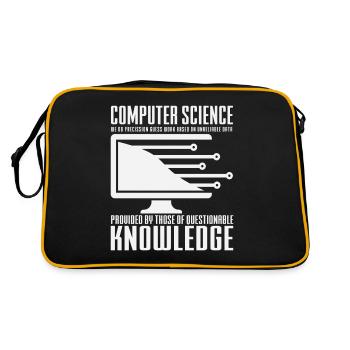 Lustiger Informatiker Spruch, Informatik - Retro Tasche - Schwarz/Gold - Hinten