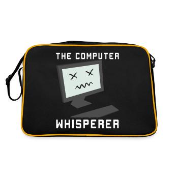 Lustiger Informatiker Spruch, Informatik - Retro Tasche - Schwarz/Gold - Hinten