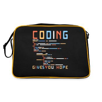 Lustiger Informatiker Spruch, Informatik - Retro Tasche - Schwarz/Gold - Hinten