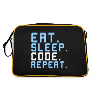 Lustiger Informatiker Spruch, Informatik - Retro Tasche - Schwarz/Gold - Hinten