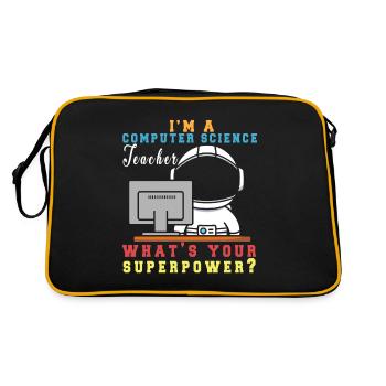 Lustiger Informatiker Spruch, Informatik - Retro Tasche - Schwarz/Gold - Hinten