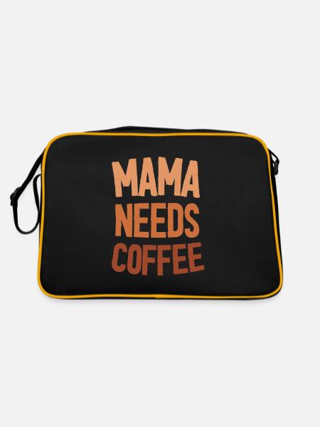Mama Needs Coffee - Mother's Day Funny Gift - Retro Bag - black/gold - Back