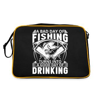 Une mauvaise journée de pêche mène à une bonne - Sac Retro - noir/or - Dos