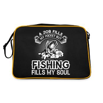 A job fills my pocket, but fishing fills mine - Retro Bag - black/gold - Back