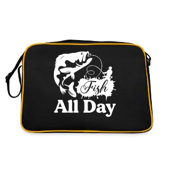 Fish all day 1 - - Retro Bag - black/gold - Back