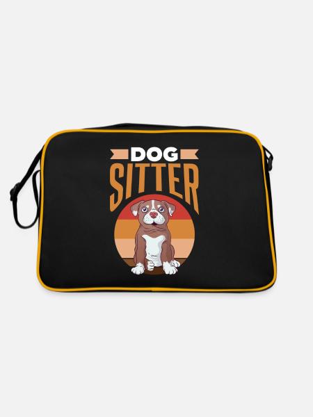 Dog Sitter Dog Dog Sitting Dog Sitting - Sac Retro - noir/or - Dos