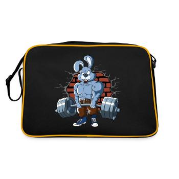Fitnesstraining Pumpernickel Kreuzheben Fitness - Retro Tasche - Schwarz/Gold - Hinten