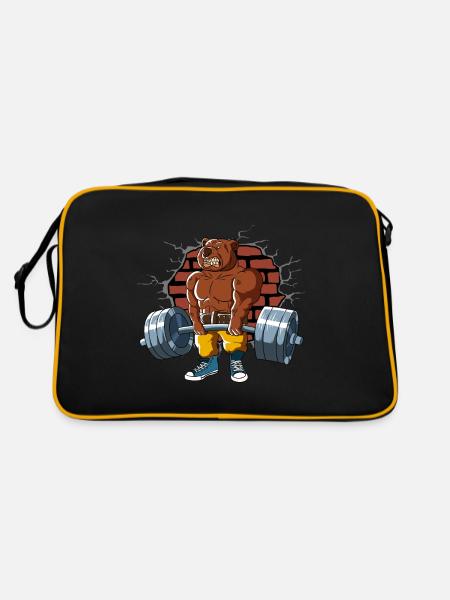 Fitness Training Pump Bear chez Deadlift Fitness - Sac Retro - noir/or - Dos