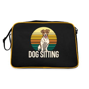 Dog Sitting Dog Dog Sitter Dog Sitting - Retro Bag - black/gold - Back