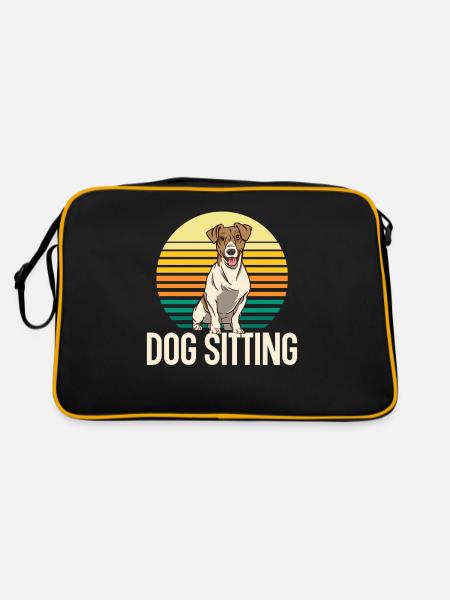 Dog Sitting Dog Dog Sitter Dog Sitting - Sac Retro - noir/or - Dos