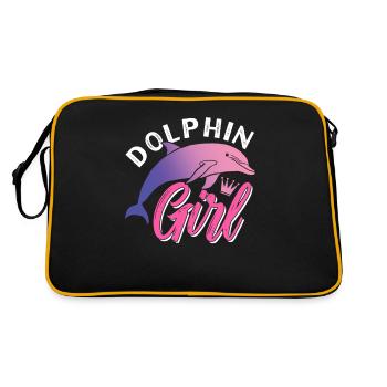 Dolphin Girl Lover Dolphins Dolphins Dolphins - Retro Bag - black/gold - Back