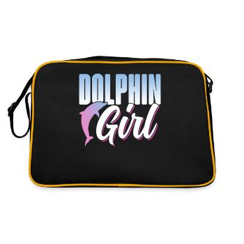 Dolphin Girl Dolphin Dolphin Lovers Dolphins - Retro Bag - black/gold - Back