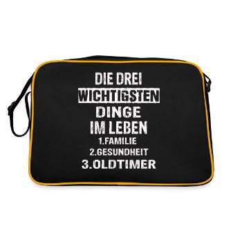 Oldtimer - Retro Tasche - Schwarz/Gold - Hinten