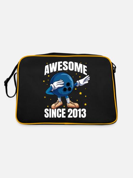 Awesome Since 2013 - 10th Bowling Birthday - Retro Bag - black/gold - Back