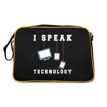 Lustiger Informatiker Spruch, Informatik - Retro Tasche - Schwarz/Gold - Hinten