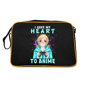 I Gave My Heart To Anime I Otaku Kawaii Girl - Retro Bag - black/gold - Back