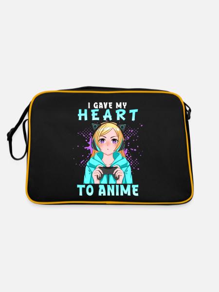 J’ai donné mon cœur à l’anime I Otaku Kawaii Girl - Sac Retro - noir/or - Dos