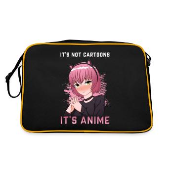 It's Not Cartoons It's Anime I Chibi Kawaii Otaku - Retro Bag - black/gold - Back