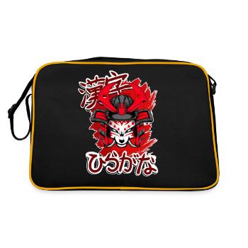 Kitsun Vaporwave Japonais Kami Vaporwave Kitsune - Sac Retro - noir/or - Dos