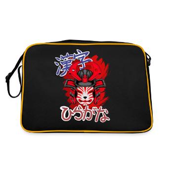 Kitsun Vaporwave Japonais Kami Vaporwave Kitsune - Sac Retro - noir/or - Dos