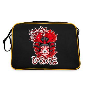 Kitsun Vaporwave Japonais Kami Vaporwave Kitsune - Sac Retro - noir/or - Dos