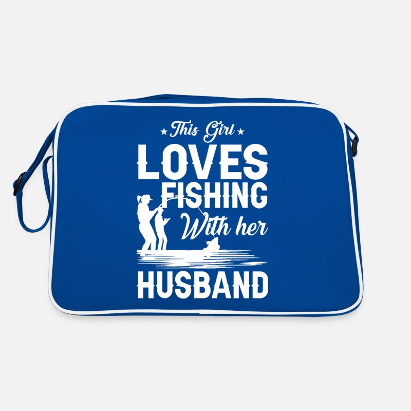 Dieses Mädchen liebt das Angeln mit ihrem Ehemann Retro Tasche