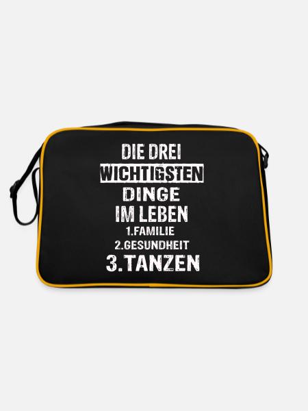 Tanzen - Retro Tasche - Schwarz/Gold - Hinten