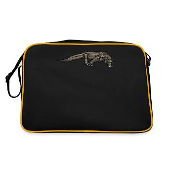 Dragon de Komodo I Motif de dragon de Komodo pour reptiles - Sac Retro - noir/or - Dos