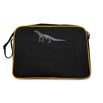 Dragon de Komodo I Motif de dragon de Komodo pour reptiles - Sac Retro - noir/or - Dos