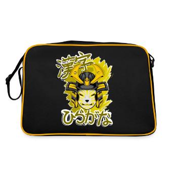 Kitsun Vaporwave Japonais Kami Vaporwave Kitsune - Sac Retro - noir/or - Dos